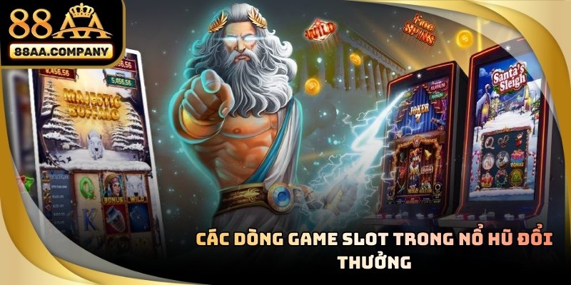 Giao diện các dòng slot NỔ HŨ ĐỔI THƯỞNG với jackpot lũy tiến